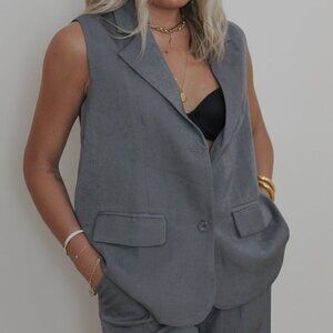 Grey Blazer Vest Size Small